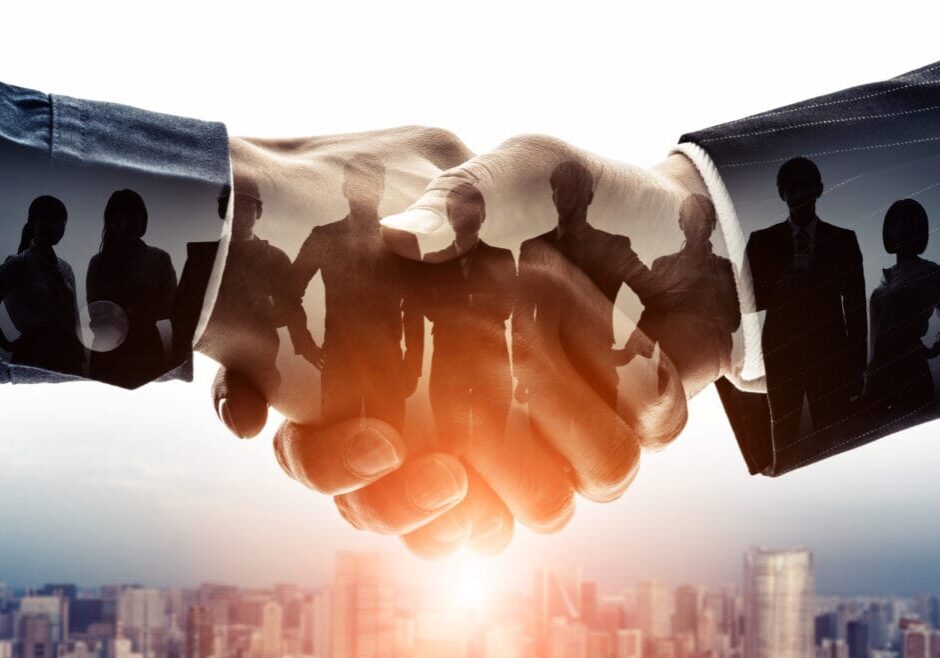 Partnership of business concept. Group of businessperson. Customer support. Teamwork.