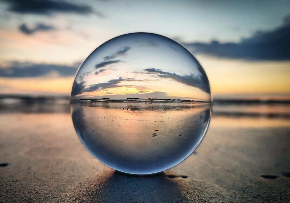 Watching sunrise throught a lens ball - Riviera Romagnola